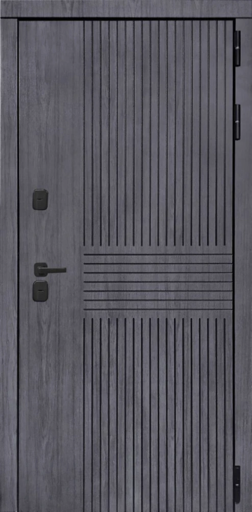 Входная дверь ДвериПРО Берген Без фрезеровки Дуб арктик горизонт DPRO198254 внешняя сторона