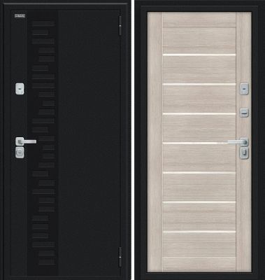 Дверь Браво Thermo Техно Декор-2 Букле черное/Cappuccino Veralinga